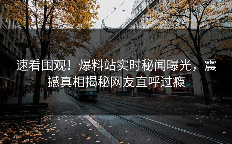 速看围观！爆料站实时秘闻曝光，震撼真相揭秘网友直呼过瘾