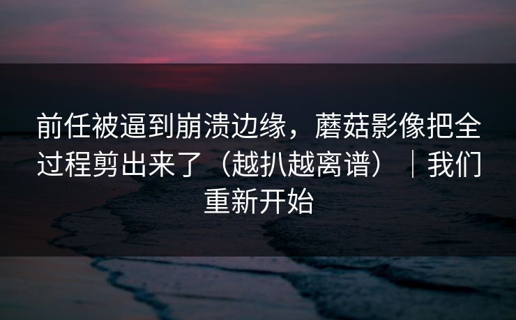 前任被逼到崩溃边缘，蘑菇影像把全过程剪出来了（越扒越离谱）｜我们重新开始